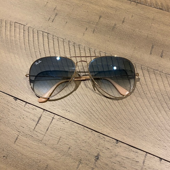 Ray Ban Gold/Blue Gradient Aviators - Picture 1 of 6